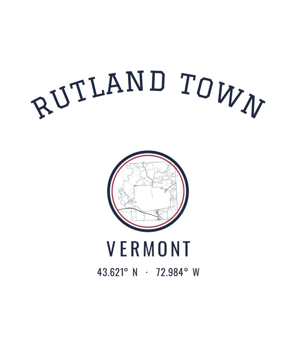 Rutland Town Est. Tumbler artwork detail