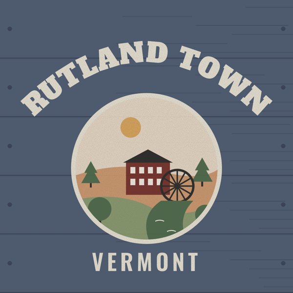 Rutland Town Hometown Wood Sign artwork detail