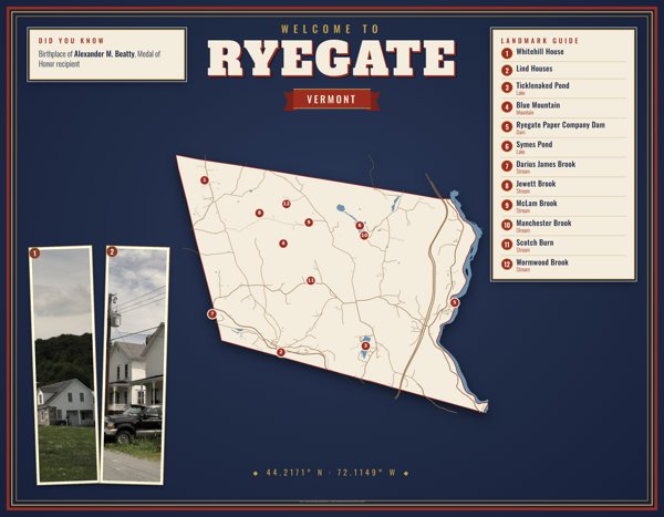 Ryegate Map Placemat artwork detail