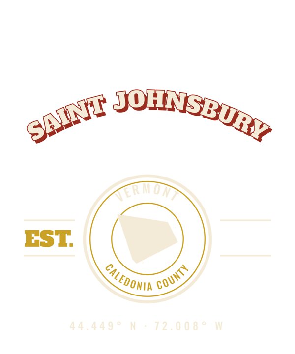 Saint Johnsbury Est. Tee artwork detail