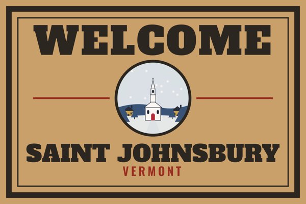 Saint Johnsbury Welcome Doormat artwork detail