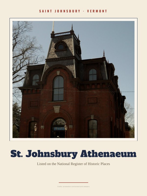 Saint Johnsbury St. Johnsbury Athenaeum Landmark Print artwork detail