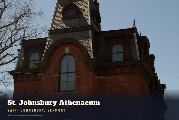 Saint Johnsbury St. Johnsbury Athenaeum Postcard artwork detail