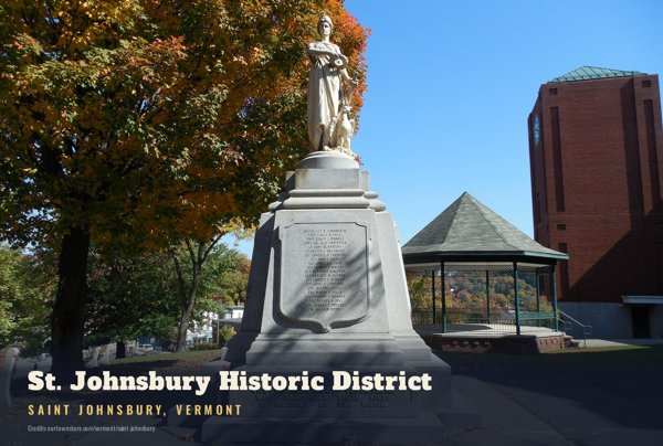 Saint Johnsbury St. Johnsbury Historic District Postcard artwork detail