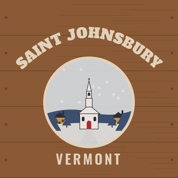 Saint Johnsbury Hometown Wood Sign artwork detail