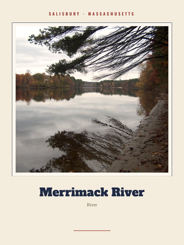 Salisbury Merrimack River Landmark Print artwork detail