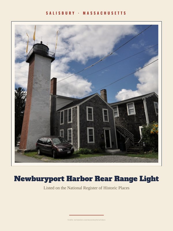 Salisbury Newburyport Harbor Rear Range Light Landmark Print artwork detail