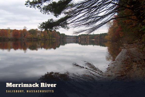 Salisbury Merrimack River Postcard artwork detail