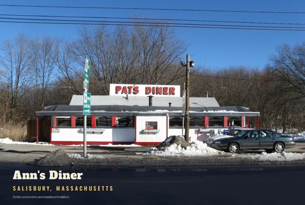 Salisbury Ann's Diner Postcard artwork detail