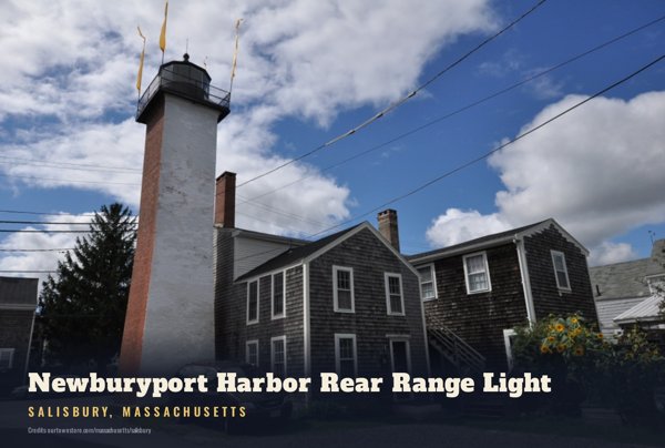 Salisbury Newburyport Harbor Rear Range Light Postcard artwork detail