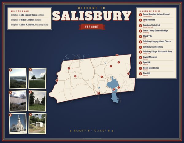Salisbury Map Placemat artwork detail