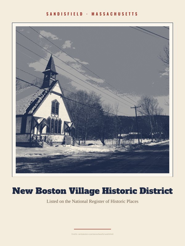 Sandisfield New Boston Village Historic District Landmark Print artwork detail