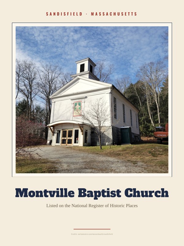 Sandisfield Montville Baptist Church Landmark Print artwork detail