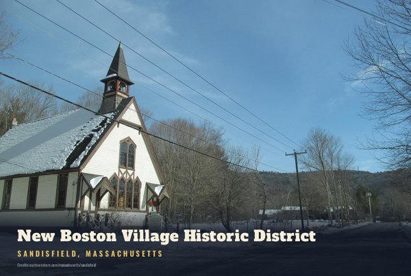 Sandisfield New Boston Village Historic District Postcard artwork detail