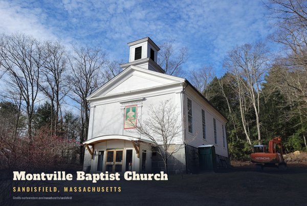Sandisfield Montville Baptist Church Postcard artwork detail