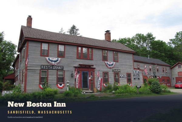 Sandisfield New Boston Inn Postcard artwork detail