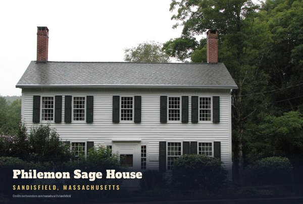 Sandisfield Philemon Sage House Postcard artwork detail