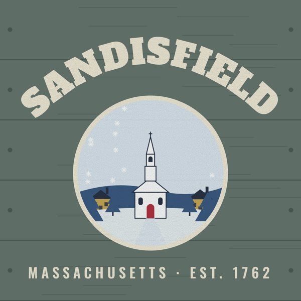 Sandisfield Hometown Wood Sign artwork detail