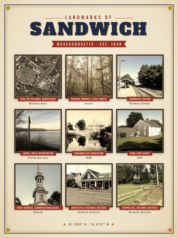 Sandwich Landmarks Photo Poster artwork detail