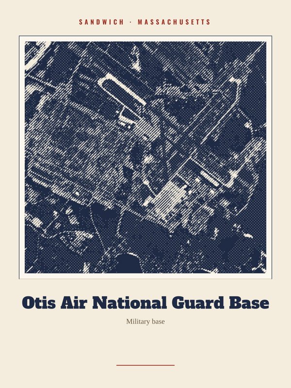 Sandwich Otis Air National Guard Base Landmark Print artwork detail