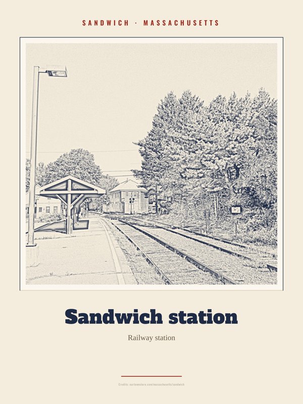 Sandwich Sandwich station Landmark Print artwork detail