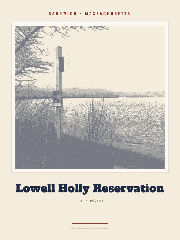 Sandwich Lowell Holly Reservation Landmark Print artwork detail