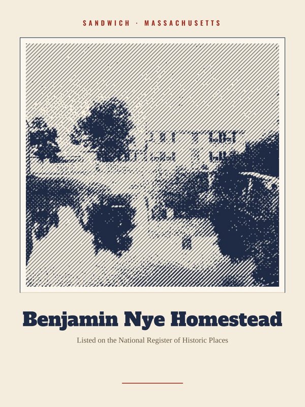 Sandwich Benjamin Nye Homestead Landmark Print artwork detail