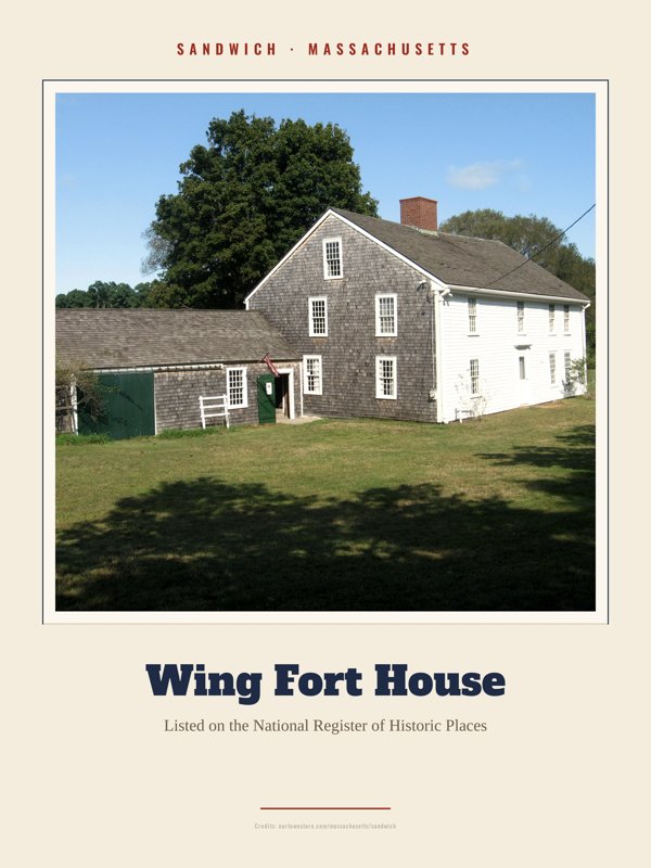 Sandwich Wing Fort House Landmark Print artwork detail