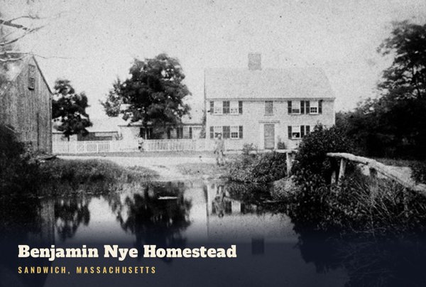 Sandwich Benjamin Nye Homestead Postcard artwork detail
