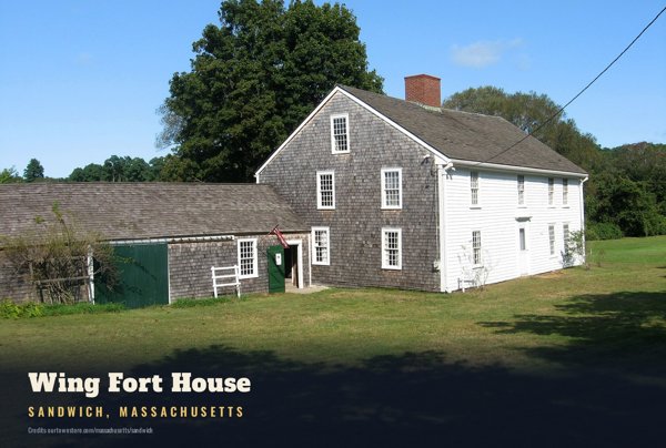 Sandwich Wing Fort House Postcard artwork detail