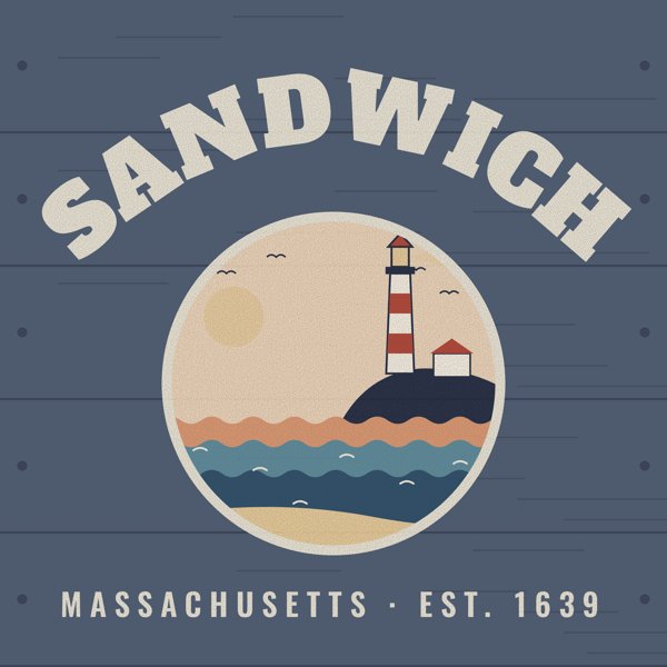 Sandwich Hometown Wood Sign artwork detail
