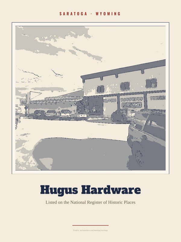 Saratoga Hugus Hardware Landmark Print artwork detail