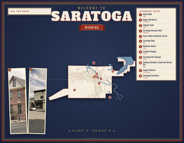 Saratoga Map Placemat artwork detail