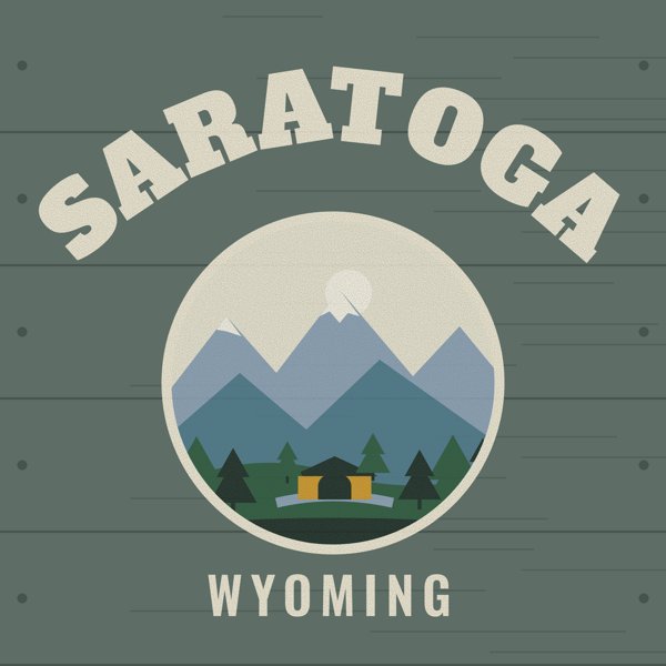 Saratoga Hometown Wood Sign artwork detail