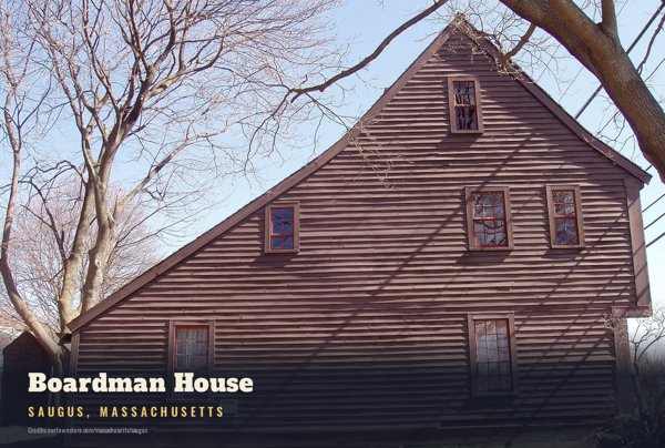 Saugus Boardman House Postcard artwork detail