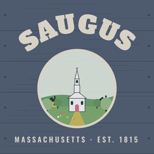 Saugus Hometown Wood Sign artwork detail