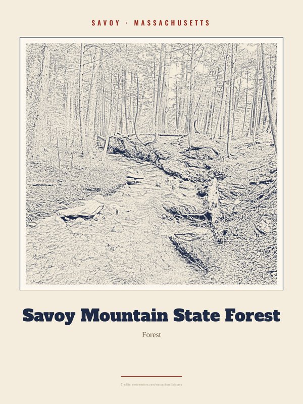 Savoy Savoy Mountain State Forest Landmark Print artwork detail