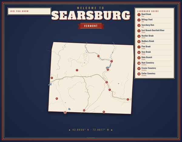 Searsburg Map Placemat artwork detail