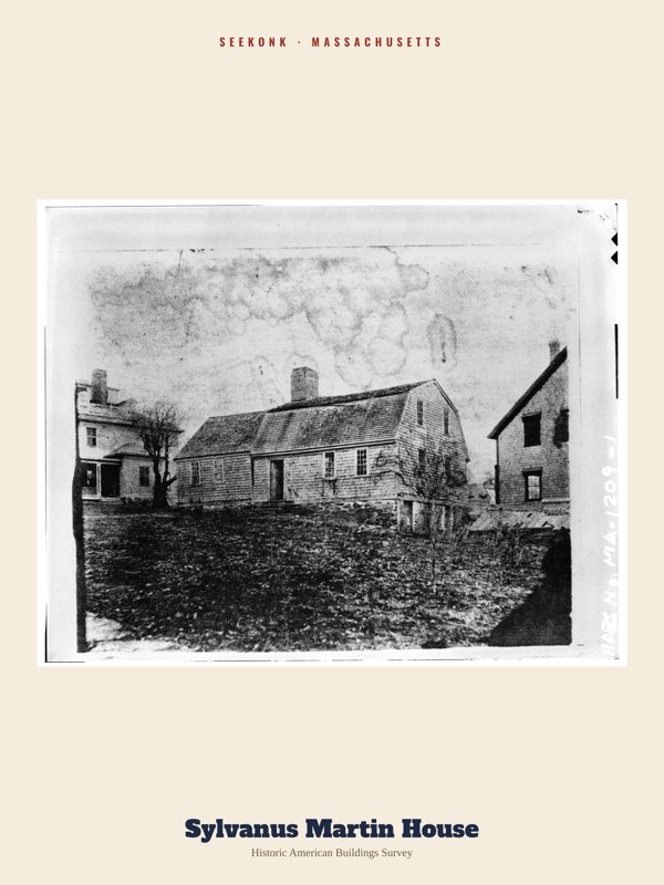 Seekonk Sylvanus Martin House Archive Print artwork detail