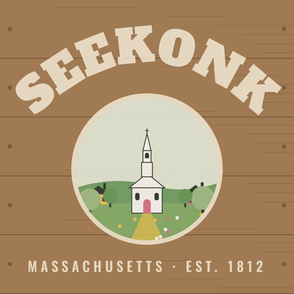 Seekonk Hometown Wood Sign artwork detail