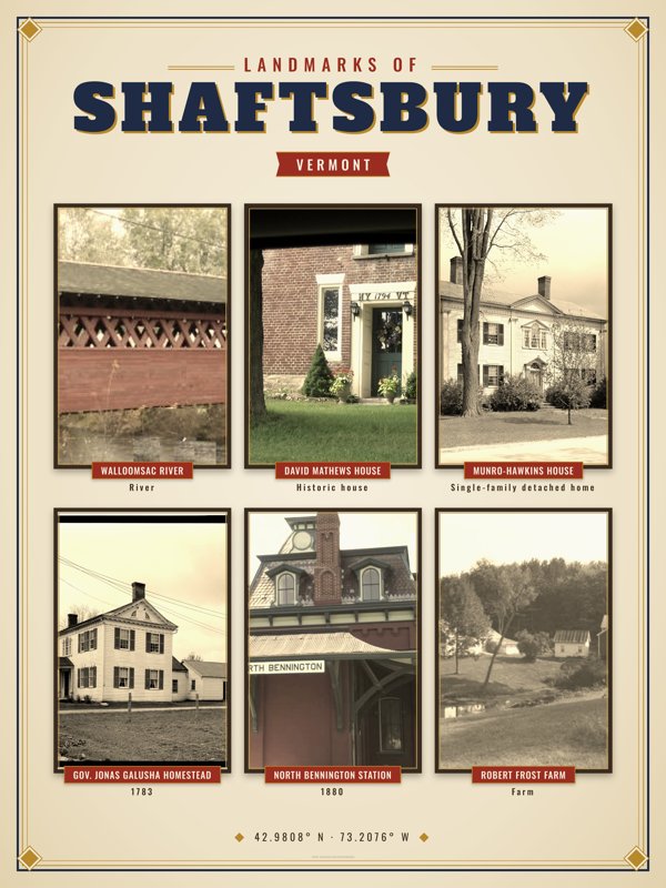 Shaftsbury Landmarks Photo Poster artwork detail