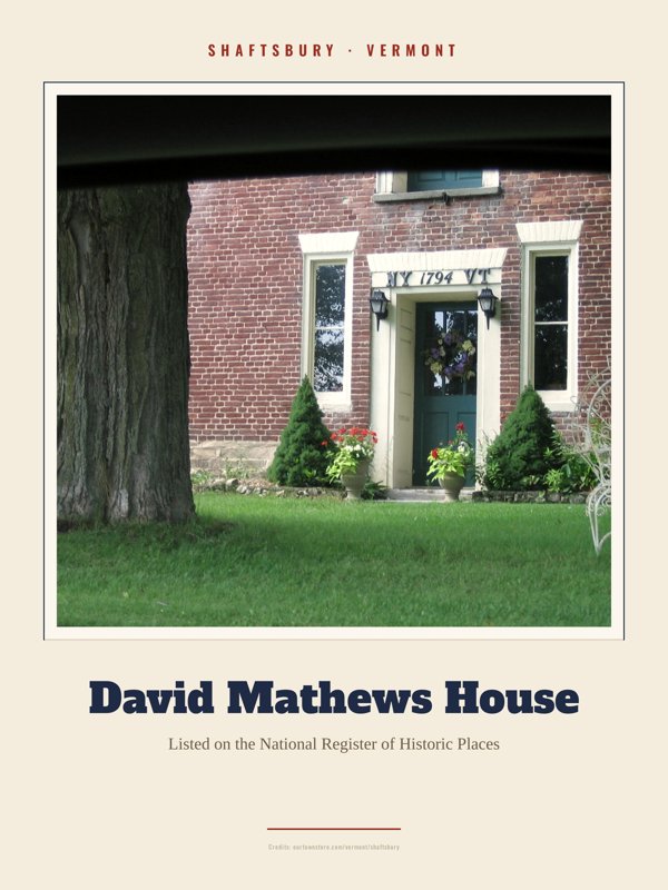 Shaftsbury David Mathews House Landmark Print artwork detail