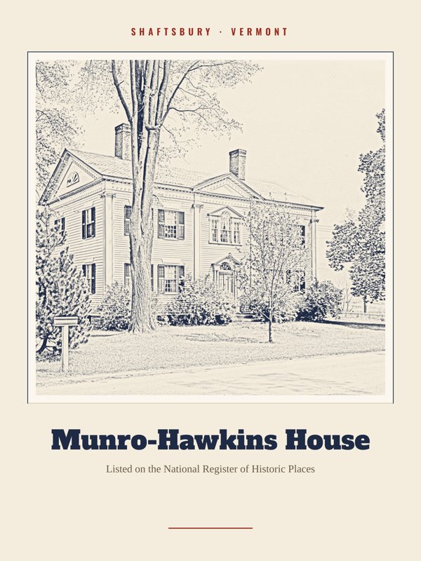 Shaftsbury Munro-Hawkins House Landmark Print artwork detail