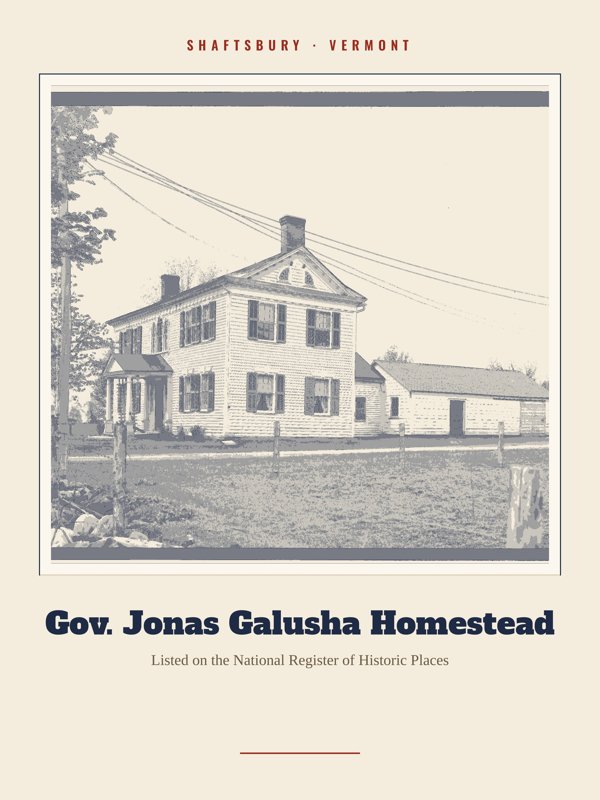 Shaftsbury Gov. Jonas Galusha Homestead Landmark Print artwork detail