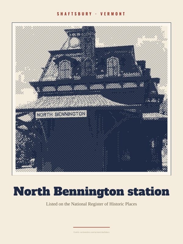 Shaftsbury North Bennington station Landmark Print artwork detail