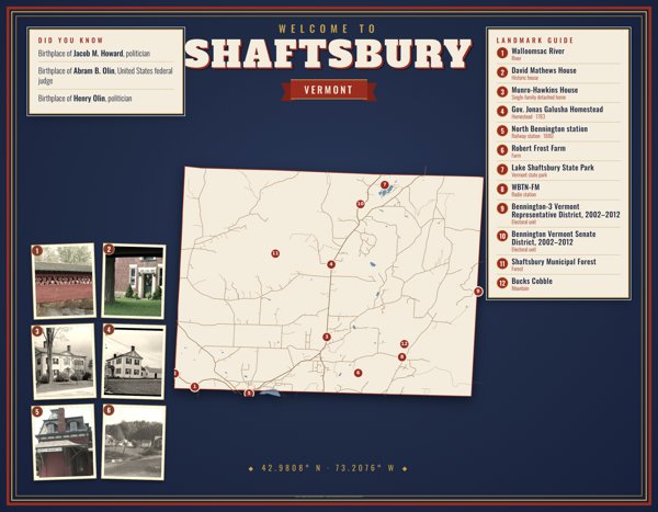 Shaftsbury Map Placemat artwork detail