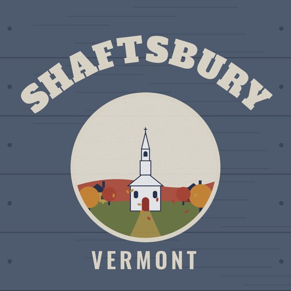 Shaftsbury Hometown Wood Sign artwork detail