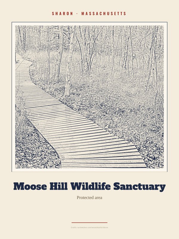 Sharon Moose Hill Wildlife Sanctuary Landmark Print artwork detail
