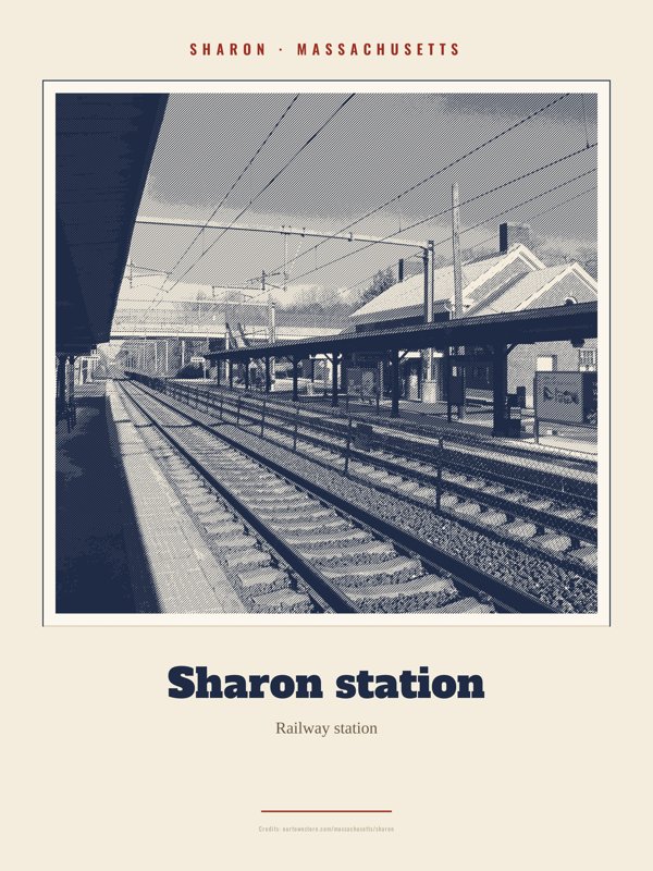 Sharon Sharon station Landmark Print artwork detail