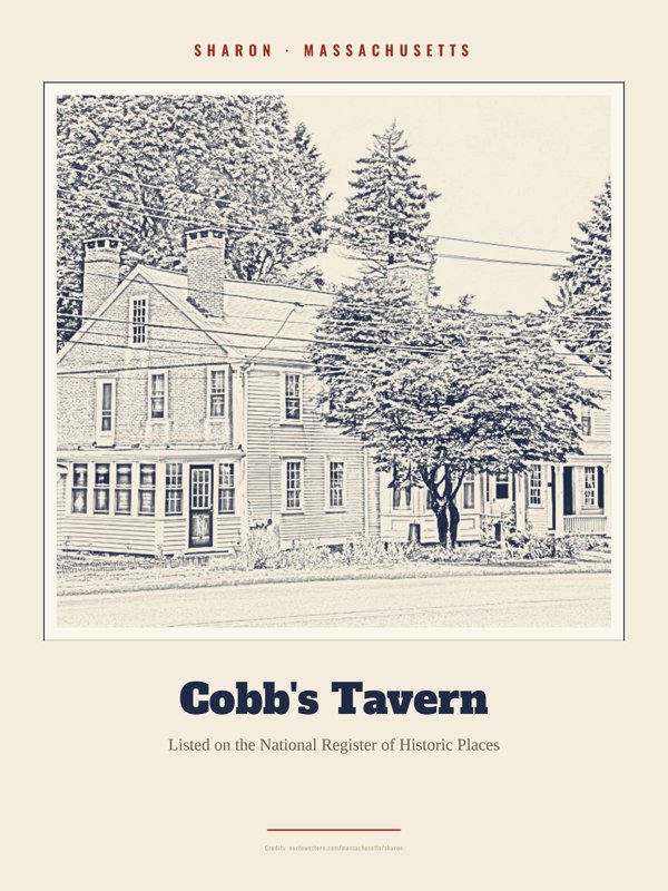 Sharon Cobb's Tavern Landmark Print artwork detail